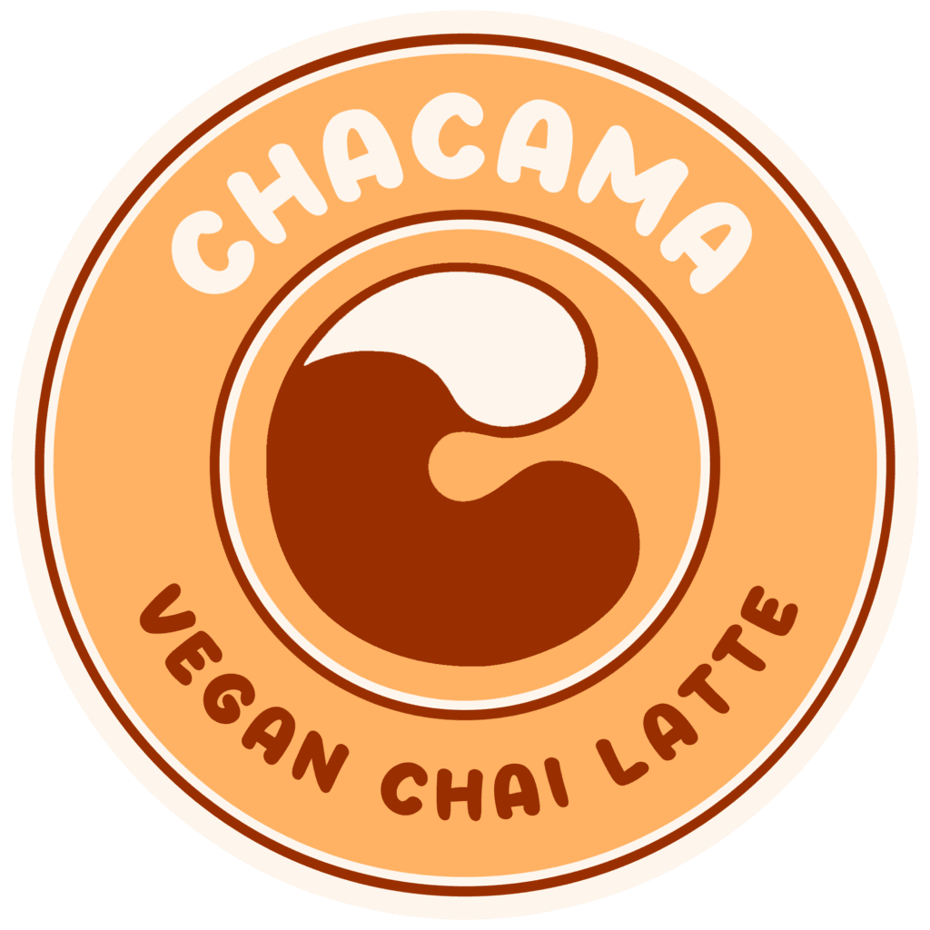 new chacama logo vegan chai latte